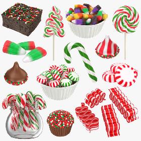 3D Christmas Candy Collection